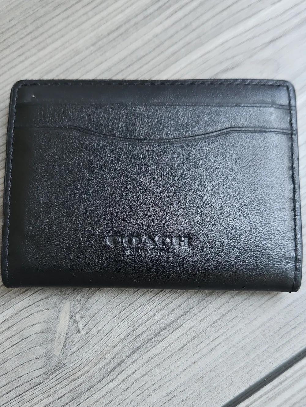 Coach men's bifold card case wallet in black leather